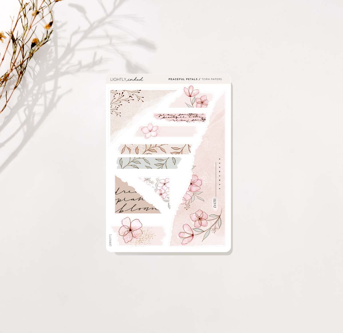 Peaceful Petals - Torn Papers