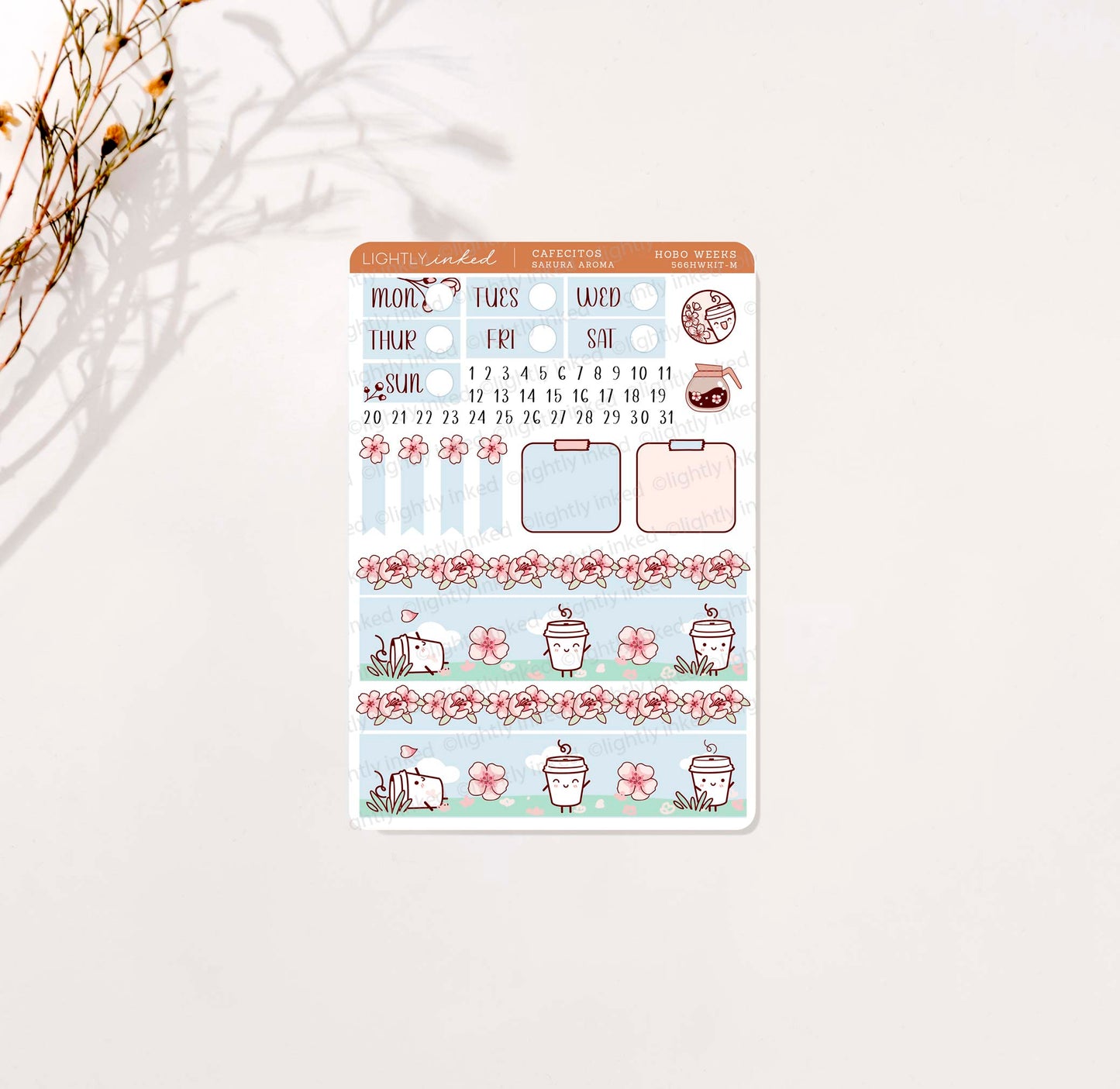 Cafecitos: Sakura Aroma | Hobonichi Weeks Mini Kit