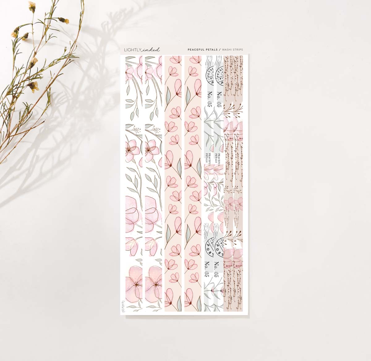 Peaceful Petals- Washi Strips