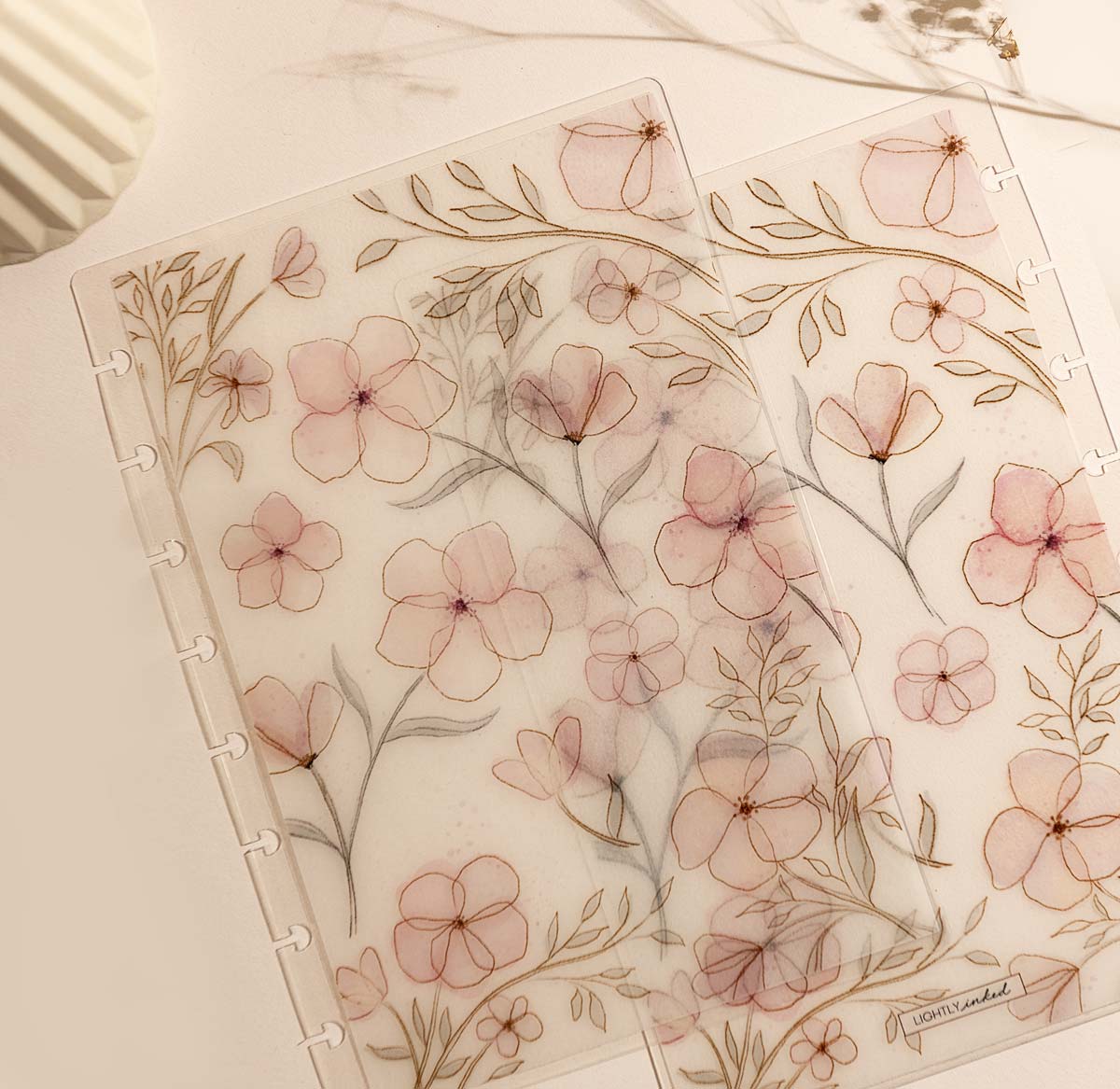 Laminated Vellum Planner Cover | Peaceful Petals