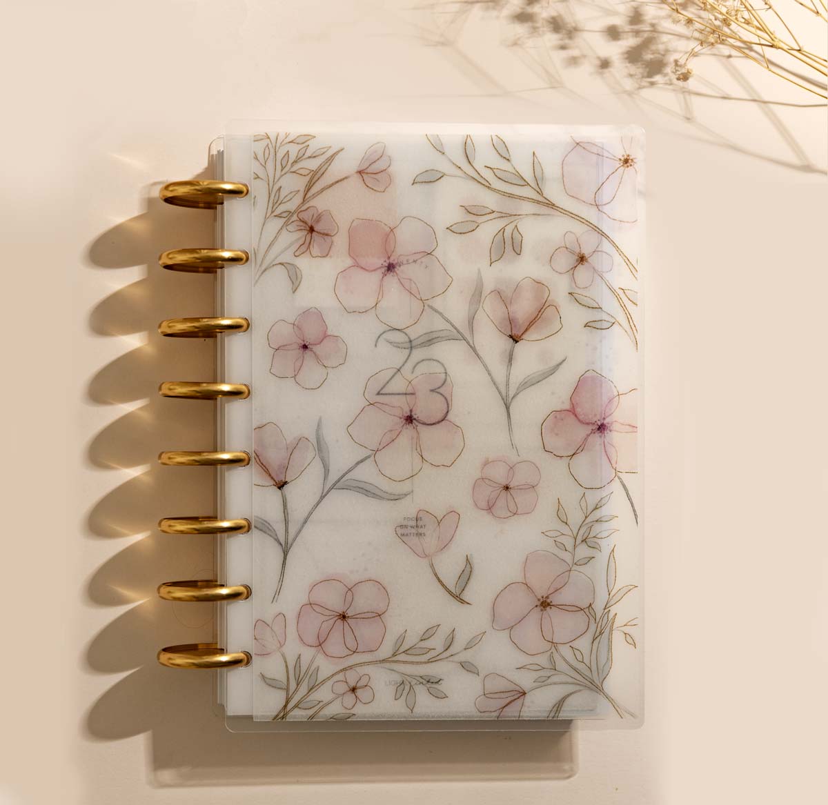 Laminated Vellum Planner Cover | Peaceful Petals