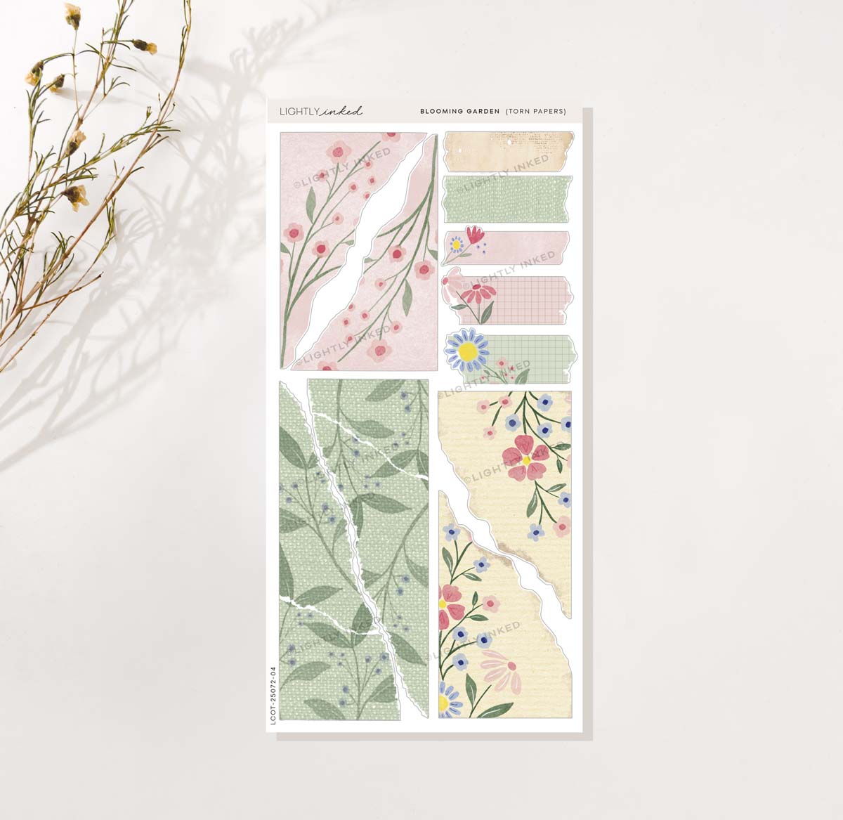Blooming Garden-Torn Papers