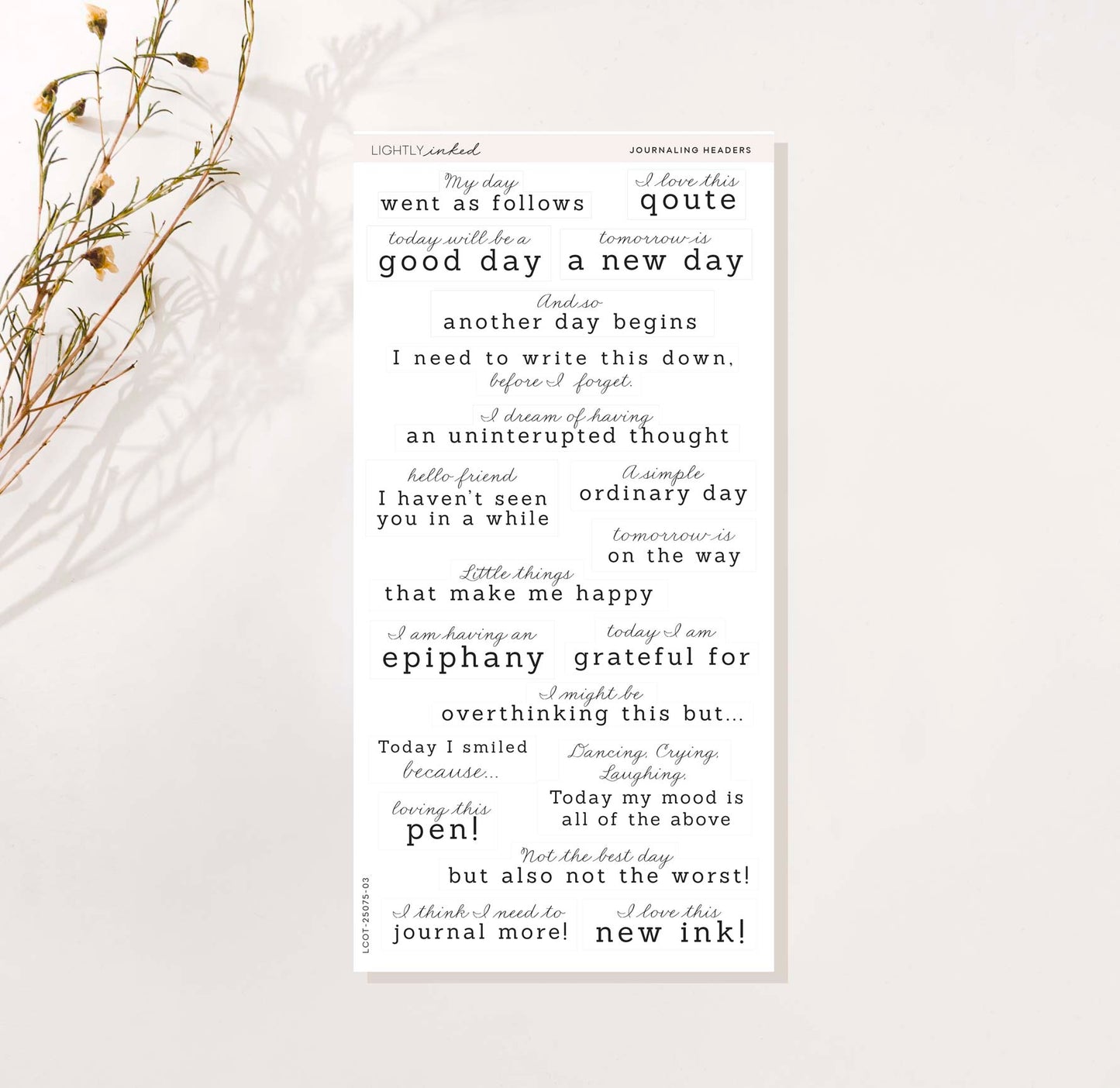 Journaling Headers
