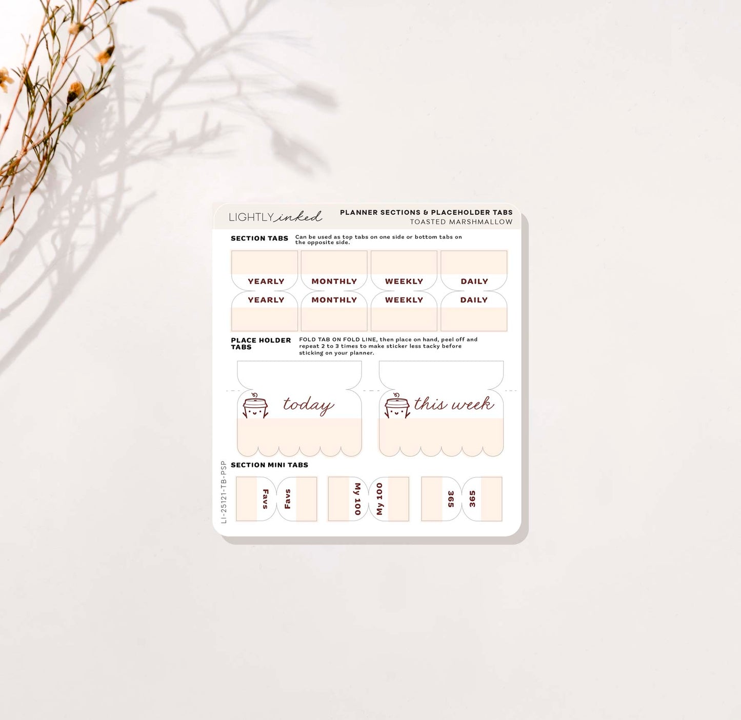 Cafecito - Planner Sections and Placeholder Tabs
