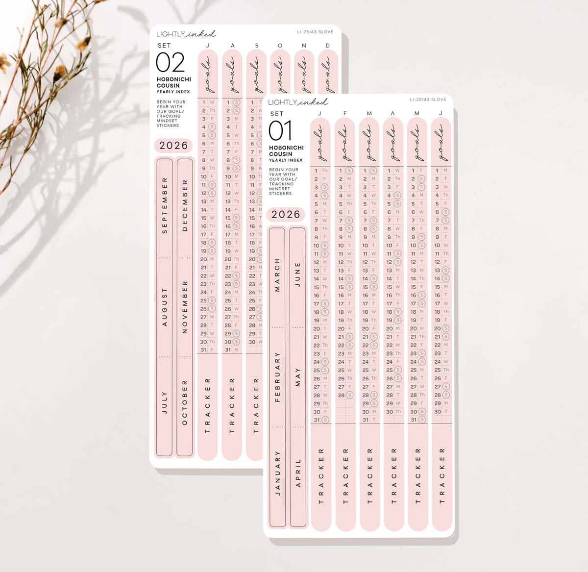 *NEW-Mindset 2026 Yearly Index set of 2- Hobonichi Cousin