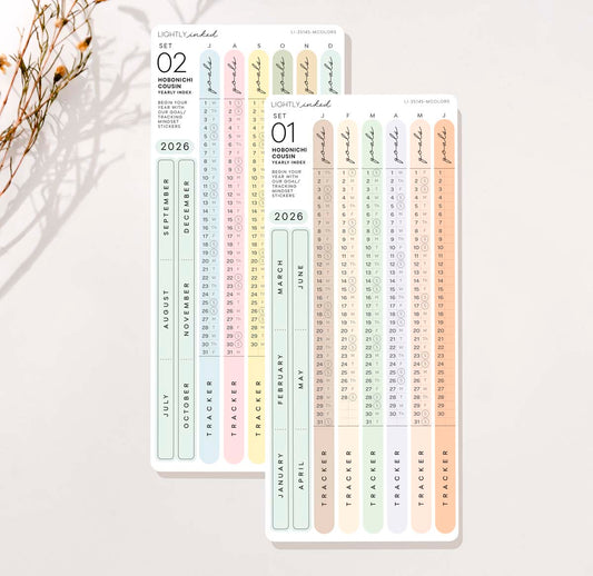 *NEW-Mindset 2026 Yearly Index set of 2- Hobonichi Cousin