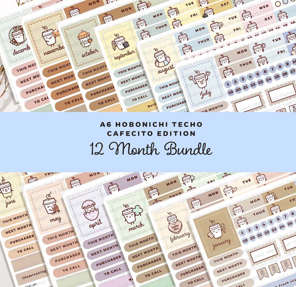 Cafecitos A6 Monthly Kit- Bunndle ( all 12 Months)