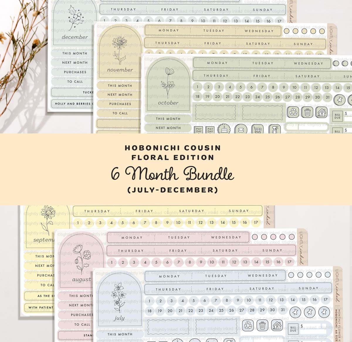 Monthly Flower Kit- Bundle ( all 6 Months-July-Dec)