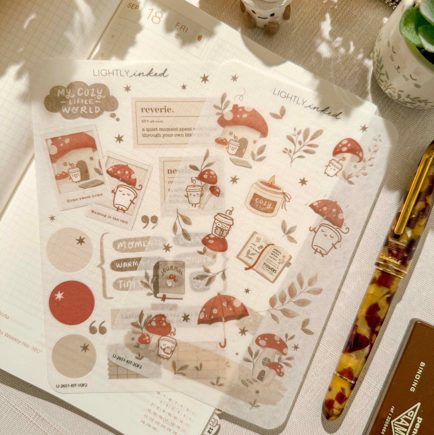 Mushie Forest Journaling Sticker Sheets - 2pc set