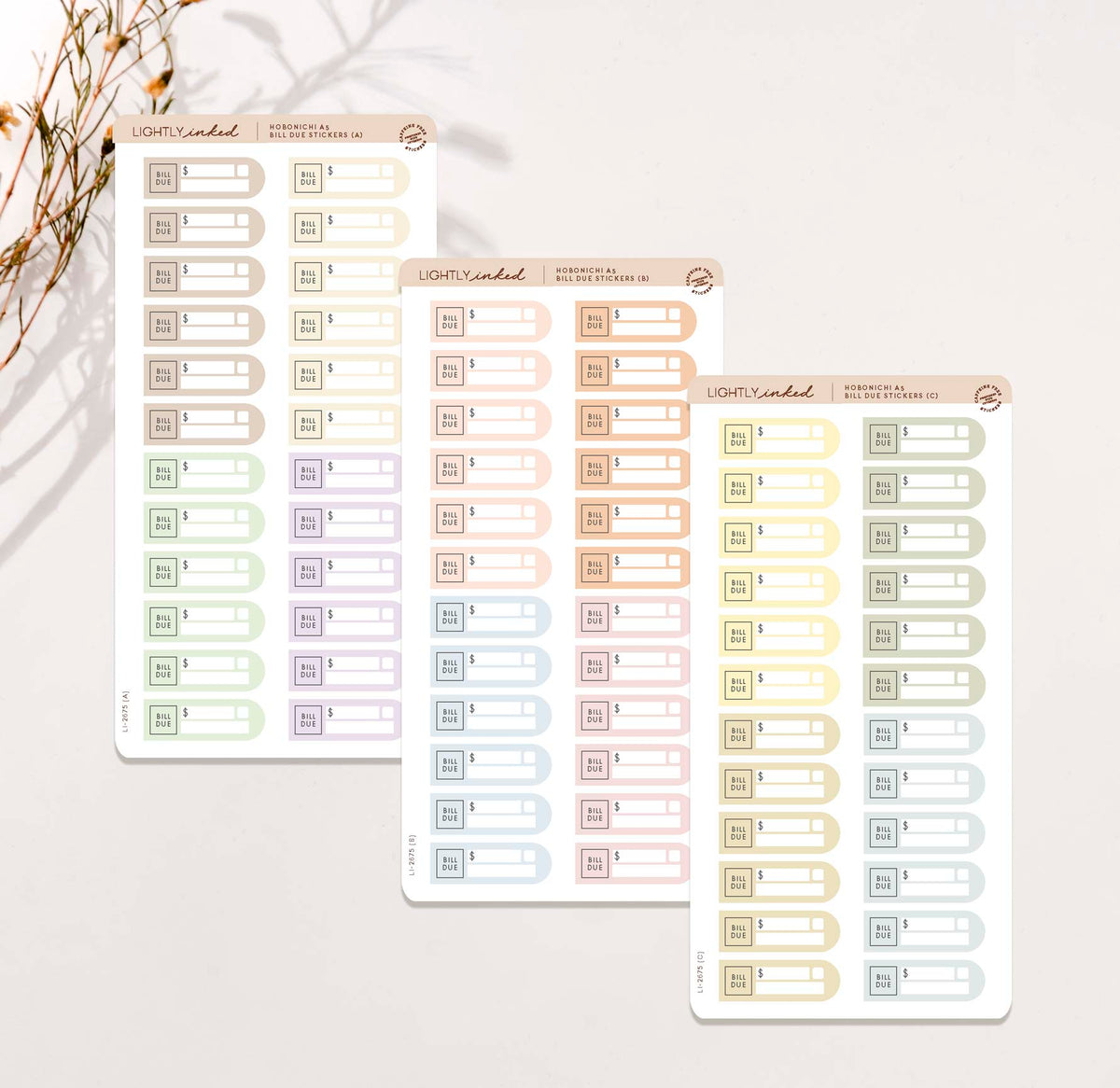 Bill Due Stickers