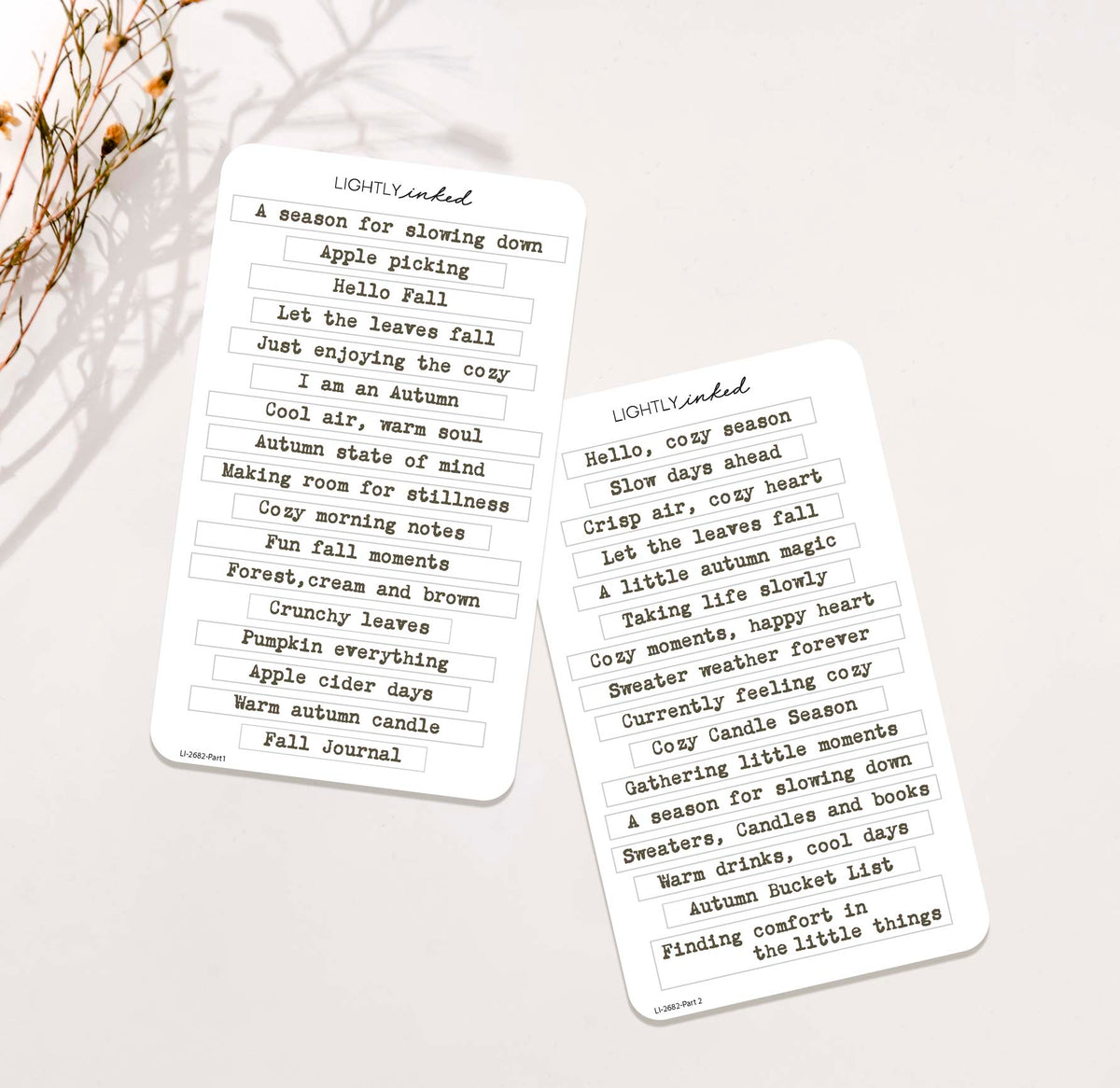 Cozy Journaling Typewriter words Set-Large