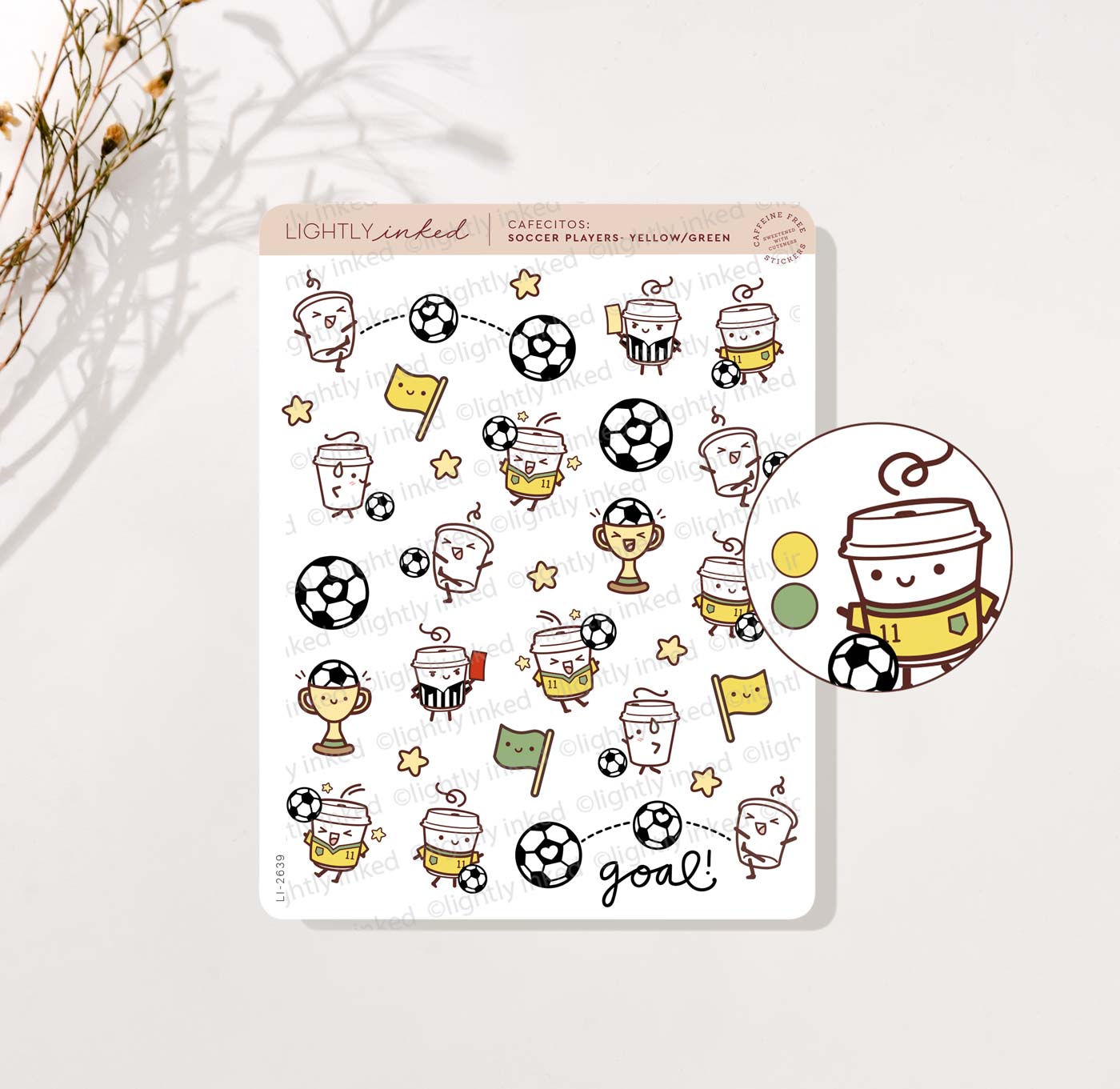Soccer players -Yellow/Green