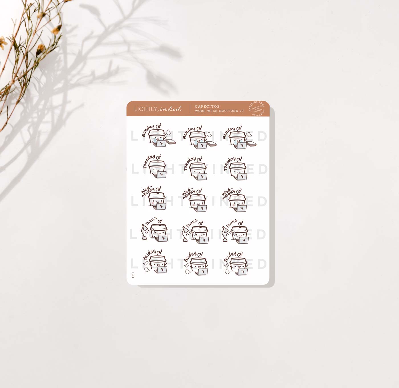 Cafecitos: Work Week Emotions #2 Gray