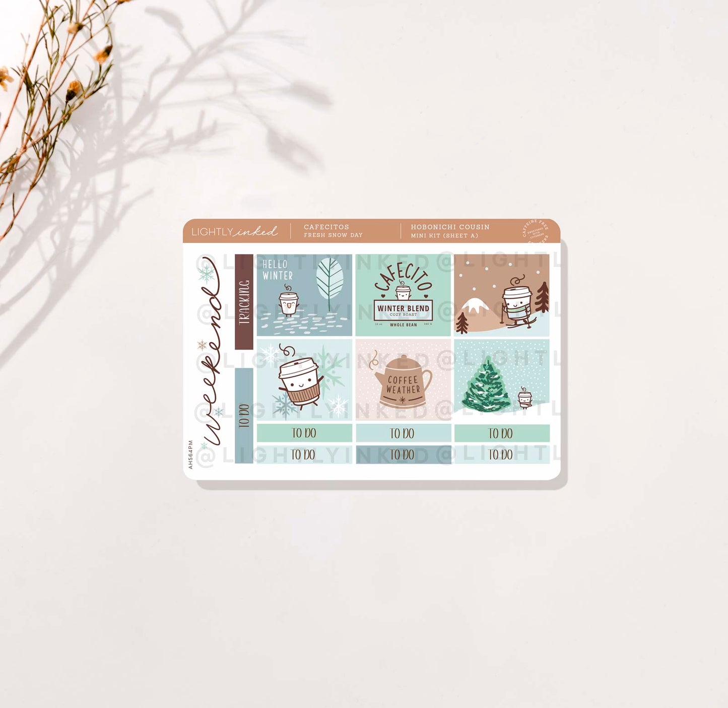 Cafecitos: Fresh Snow Day | Hobonichi Cousin Mini Kit