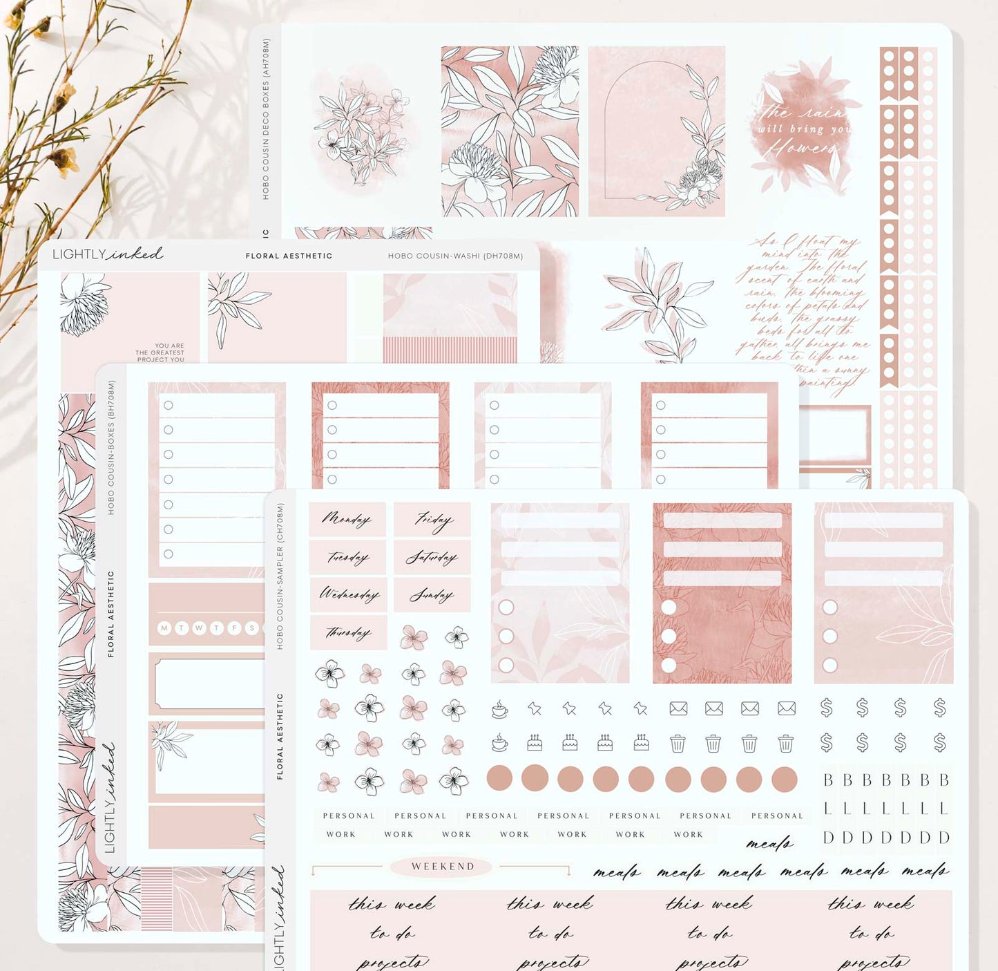 Hobonichi Cousin - Floral Aesthetic Bundle