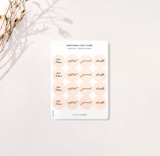 6 Areas of Self Care Dot Words