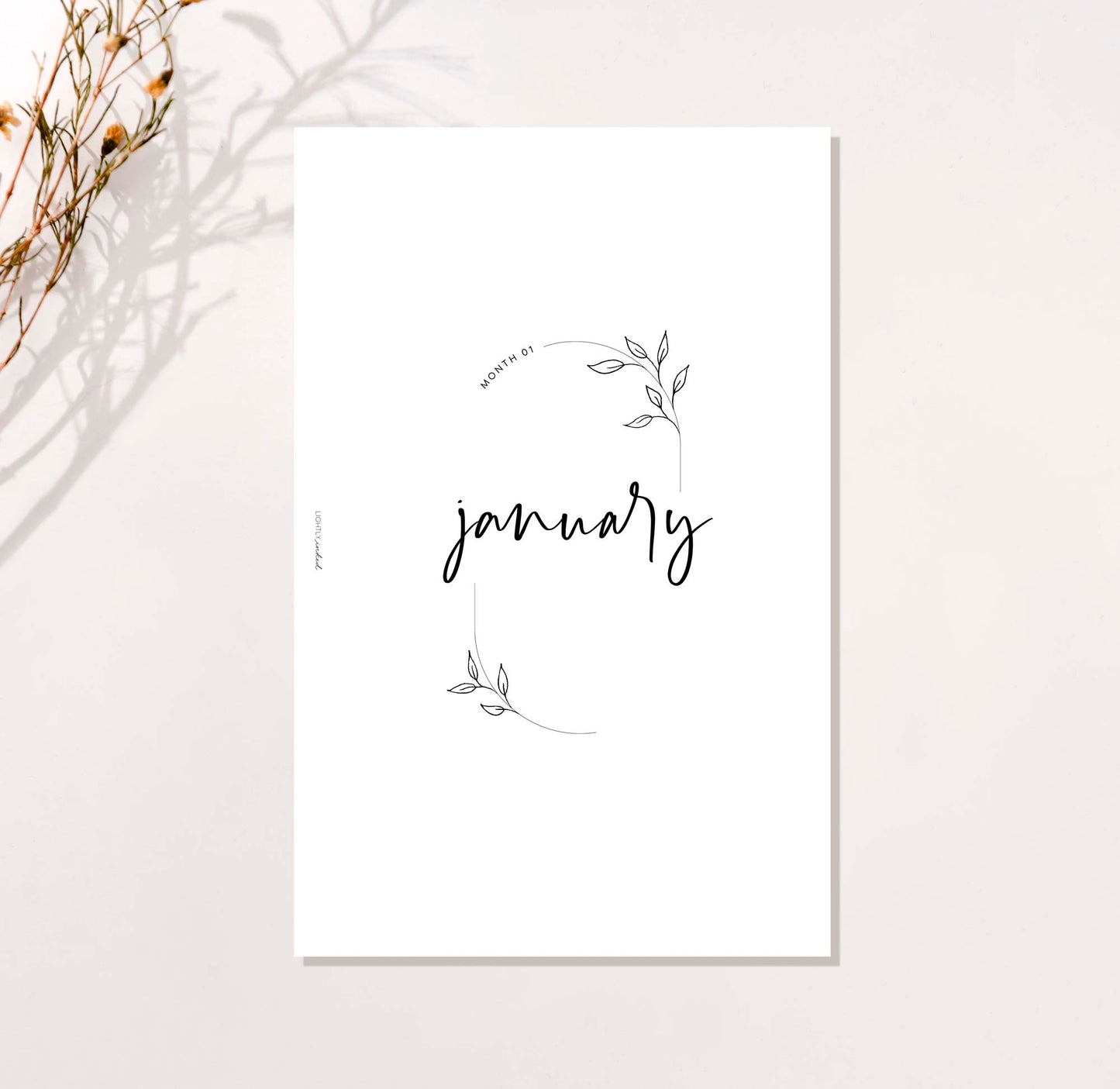 Monthly Cover Pages - Wispy Branches - Bundle (Jan-Dec)