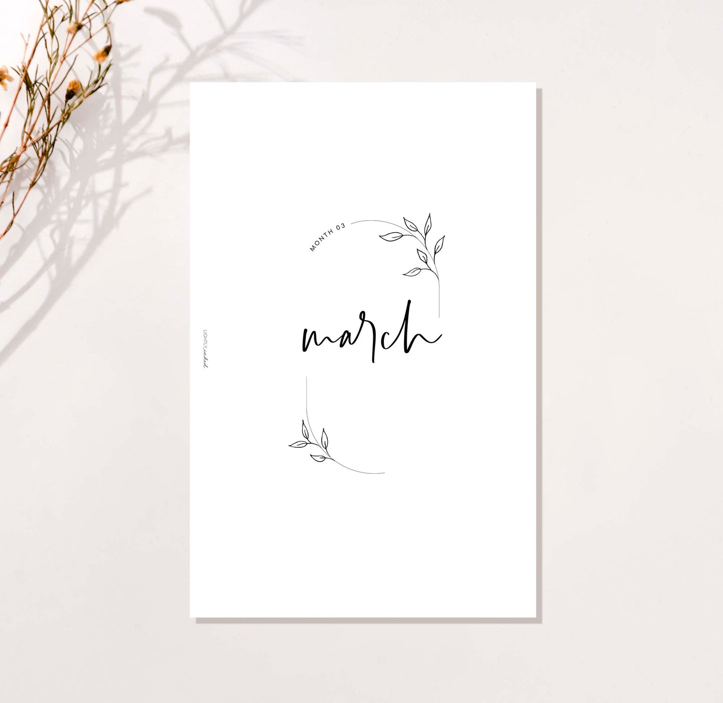 Monthly Cover Pages - Wispy Branches - Bundle (Jan-Dec)