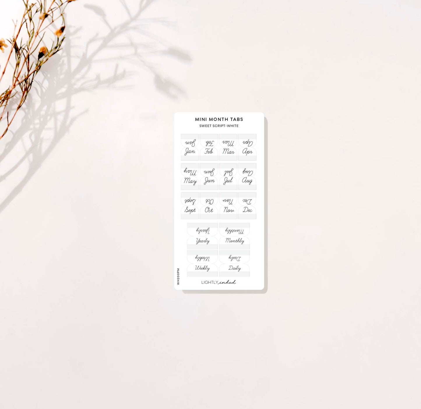 Tiny Month Tab Stickers | Sweet-script