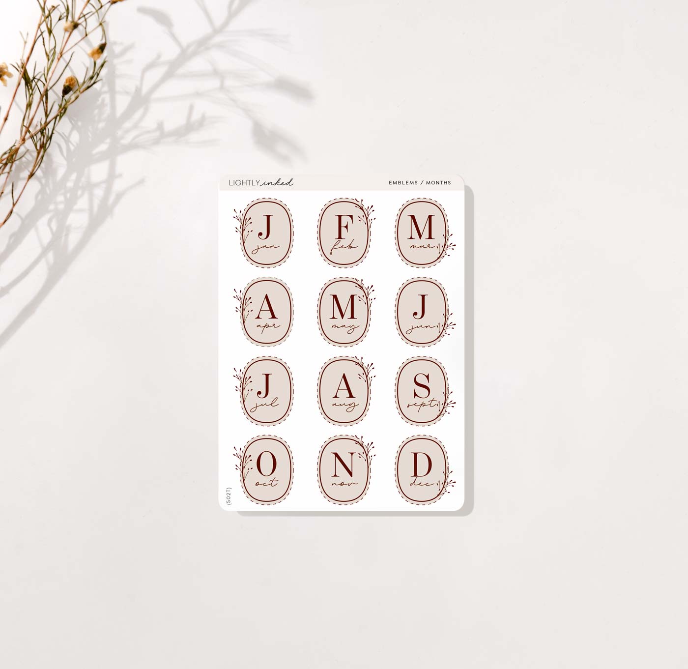 Month Emblems Emblems / Months – Lightly Inked