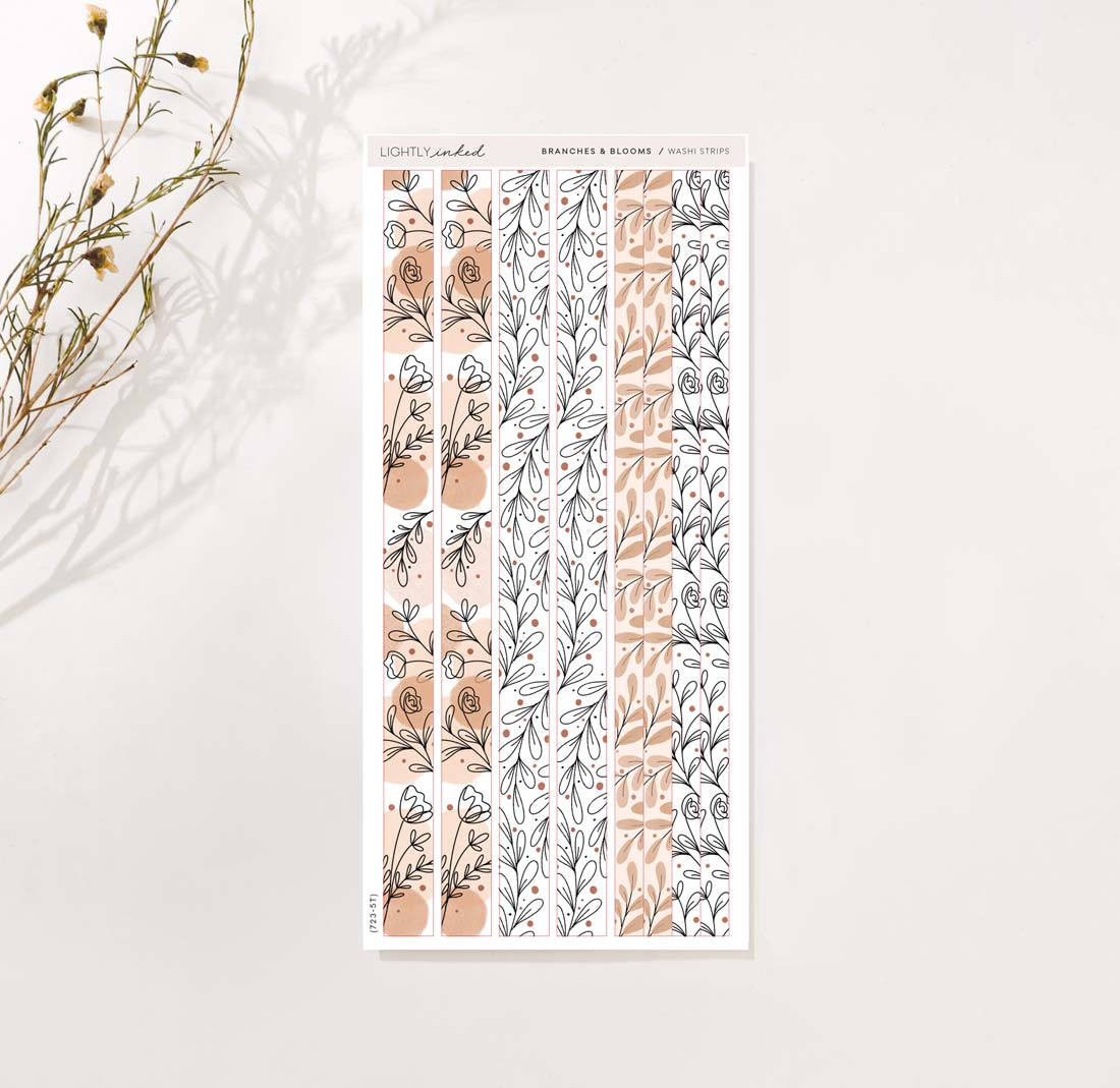 Branches and Blooms Washi Strips