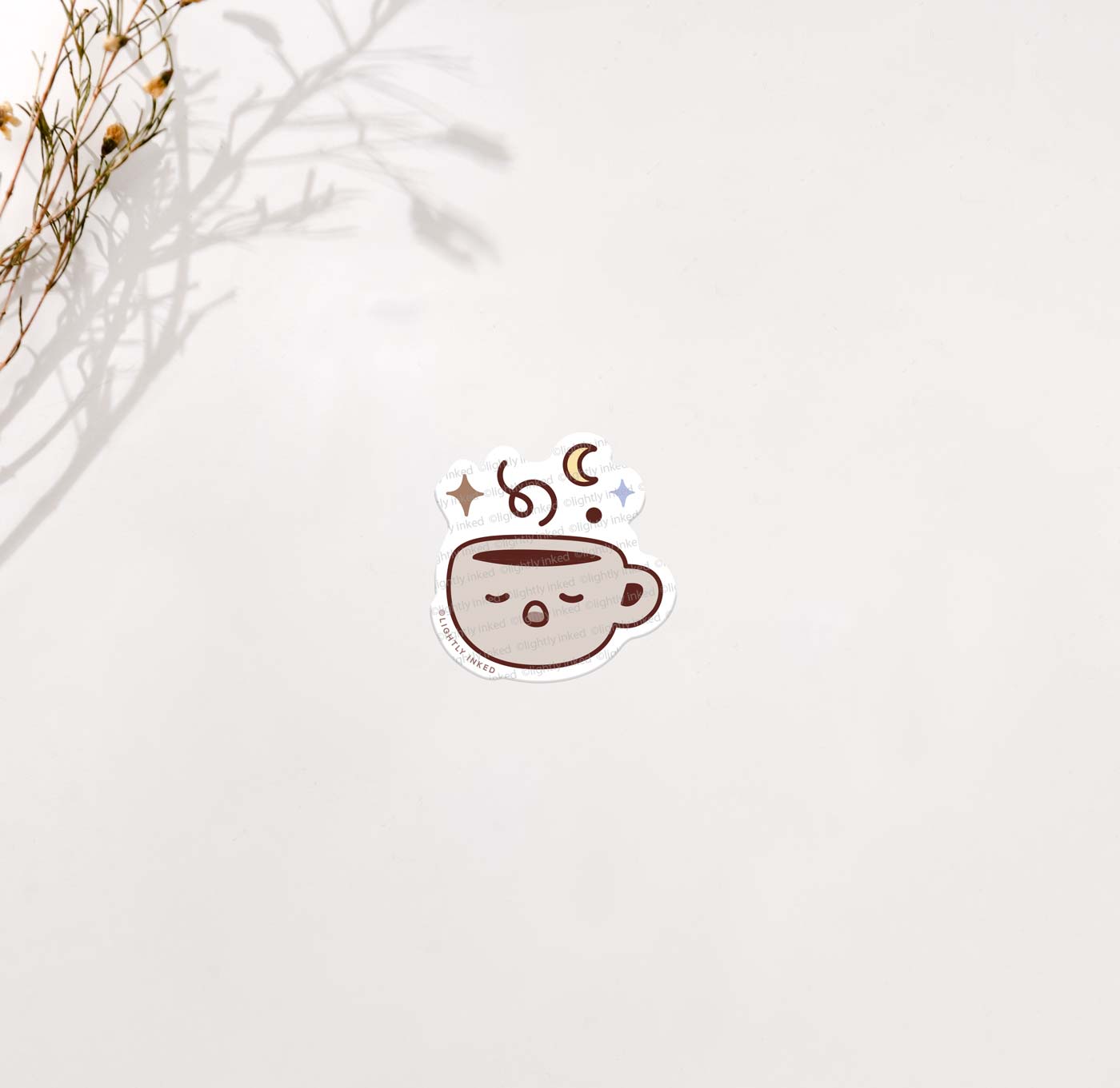 Cafecitos: Sleepy Coffee Mug Sticker