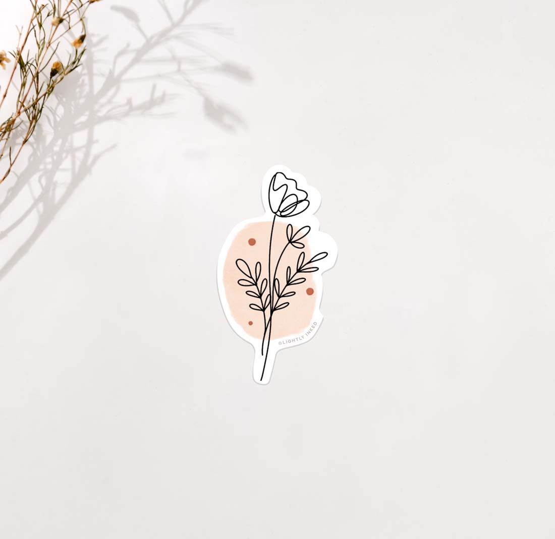 Simple Lines Flower Sticker