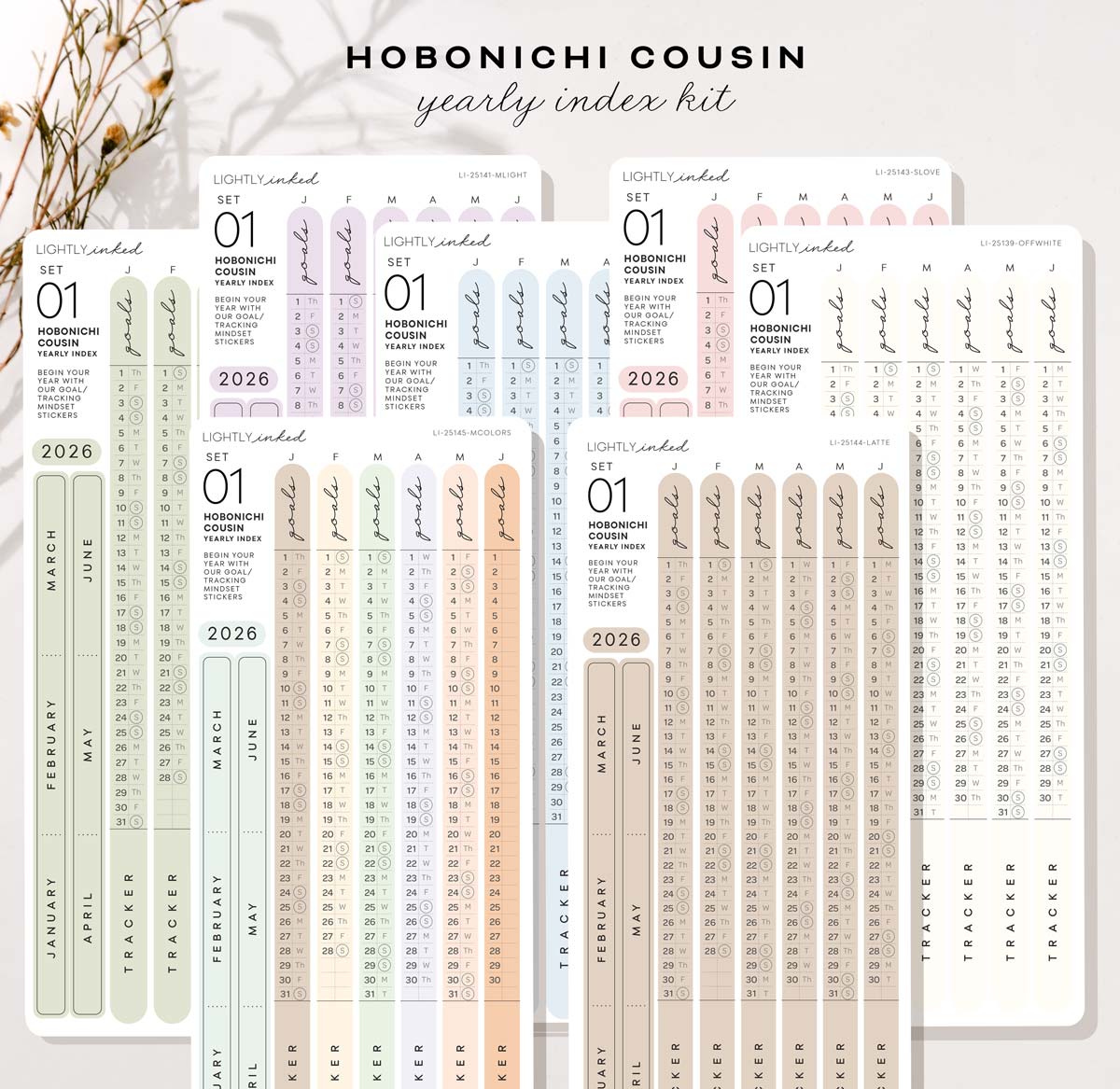 *NEW-Mindset 2026 Yearly Index set of 2- Hobonichi Cousin