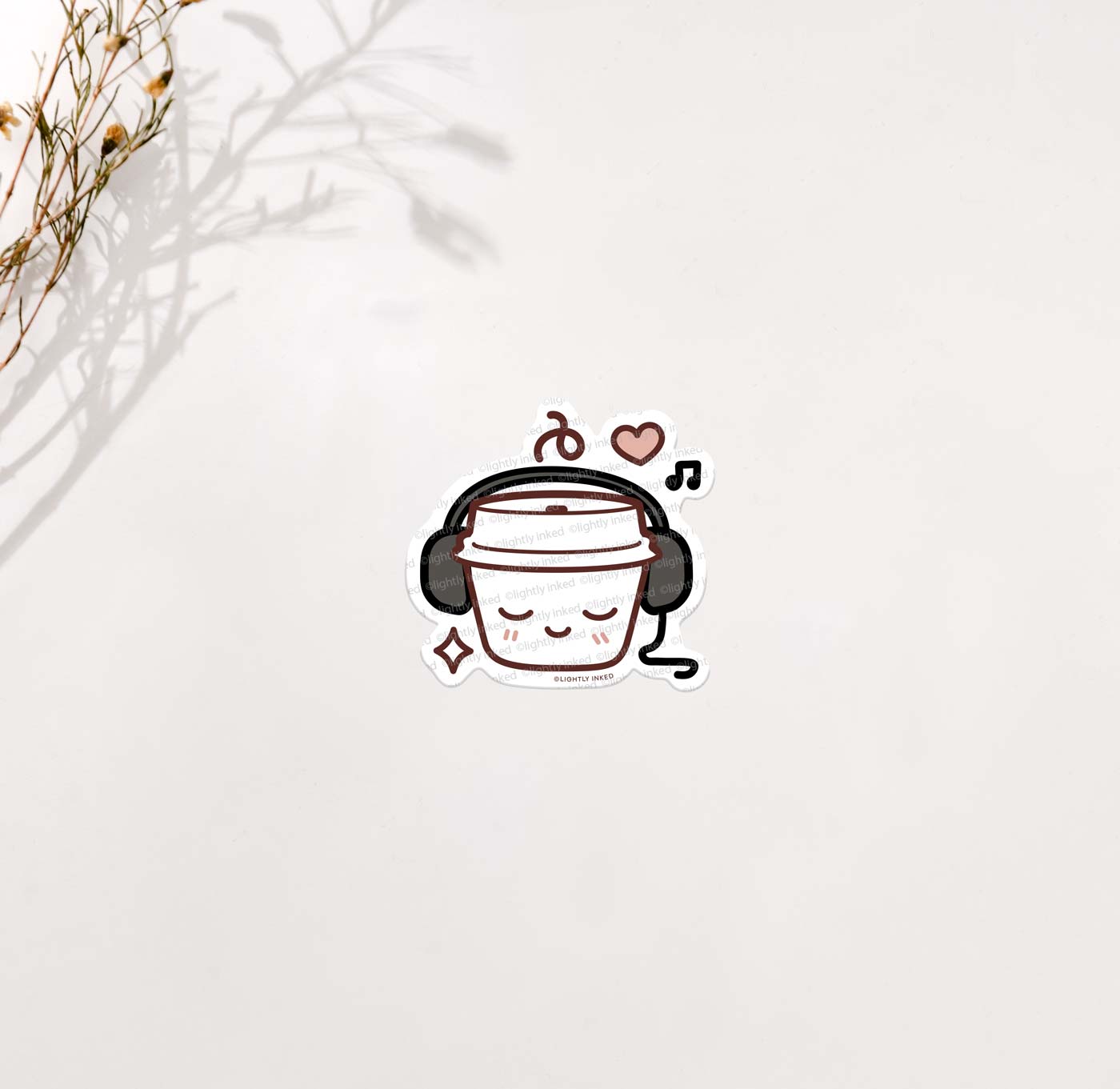 Cafecito with headphones