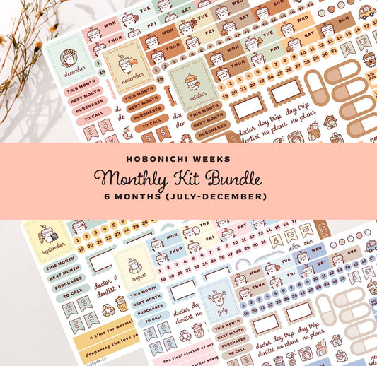 Cafecitos Weeks Monthly Kit- Bundle ( all 6 Months-Jul-December)