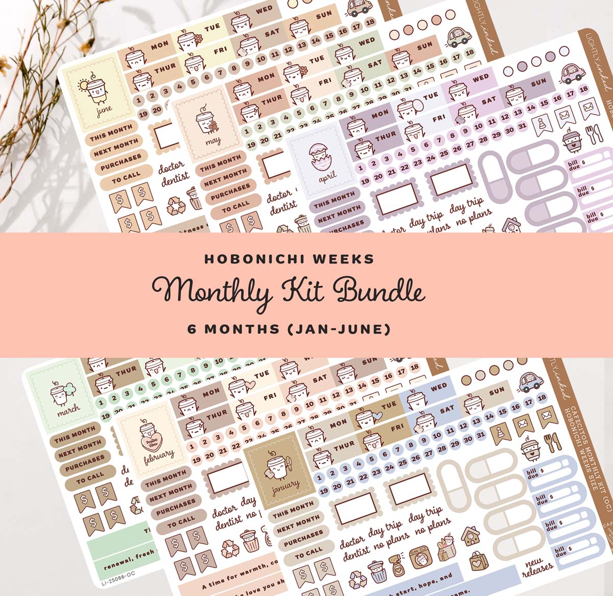 Cafecitos Weeks Monthly Kit- Bundle ( all 6 Months-Jan-June)