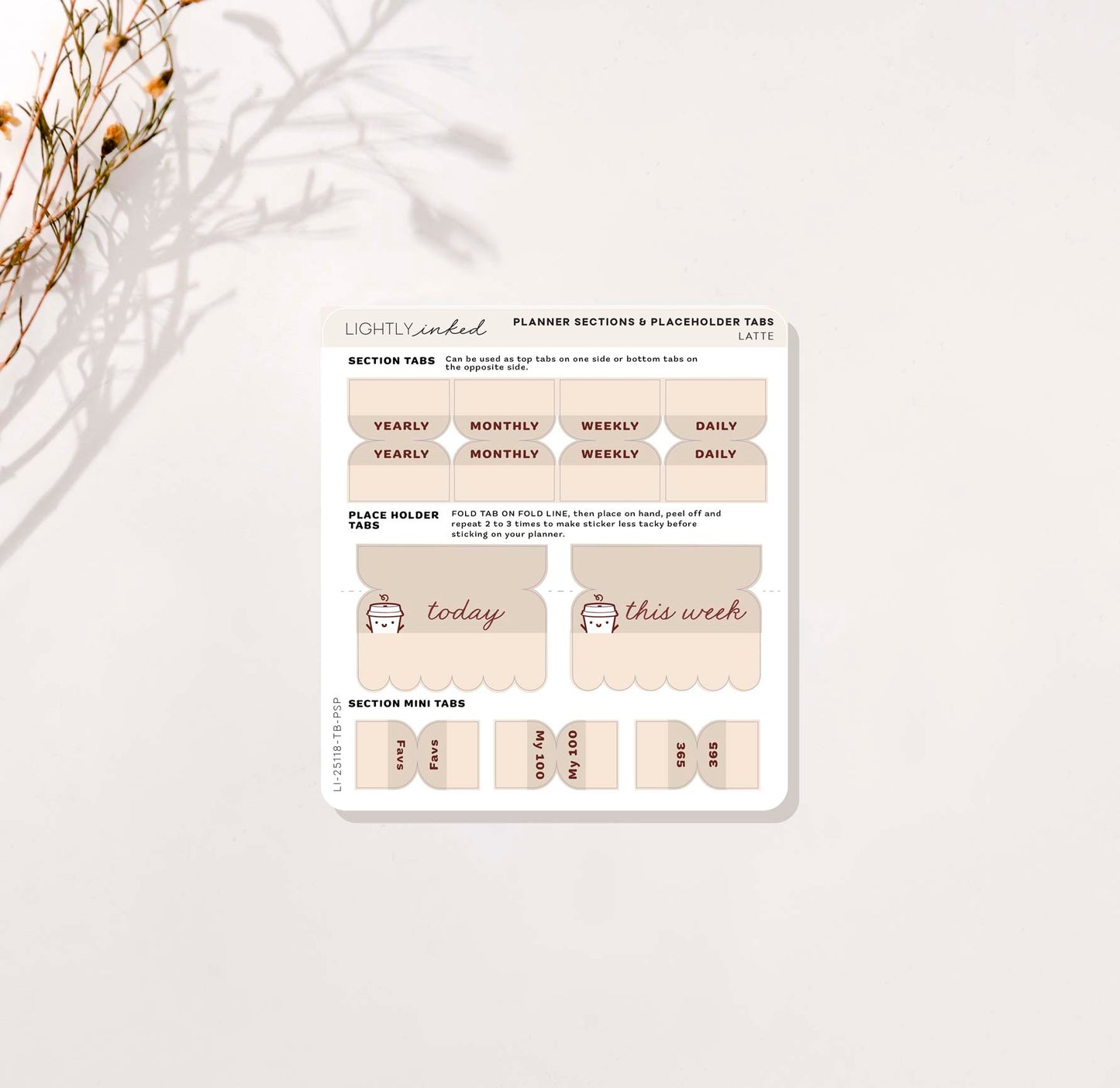 Cafecito - Planner Sections and Placeholder Tabs