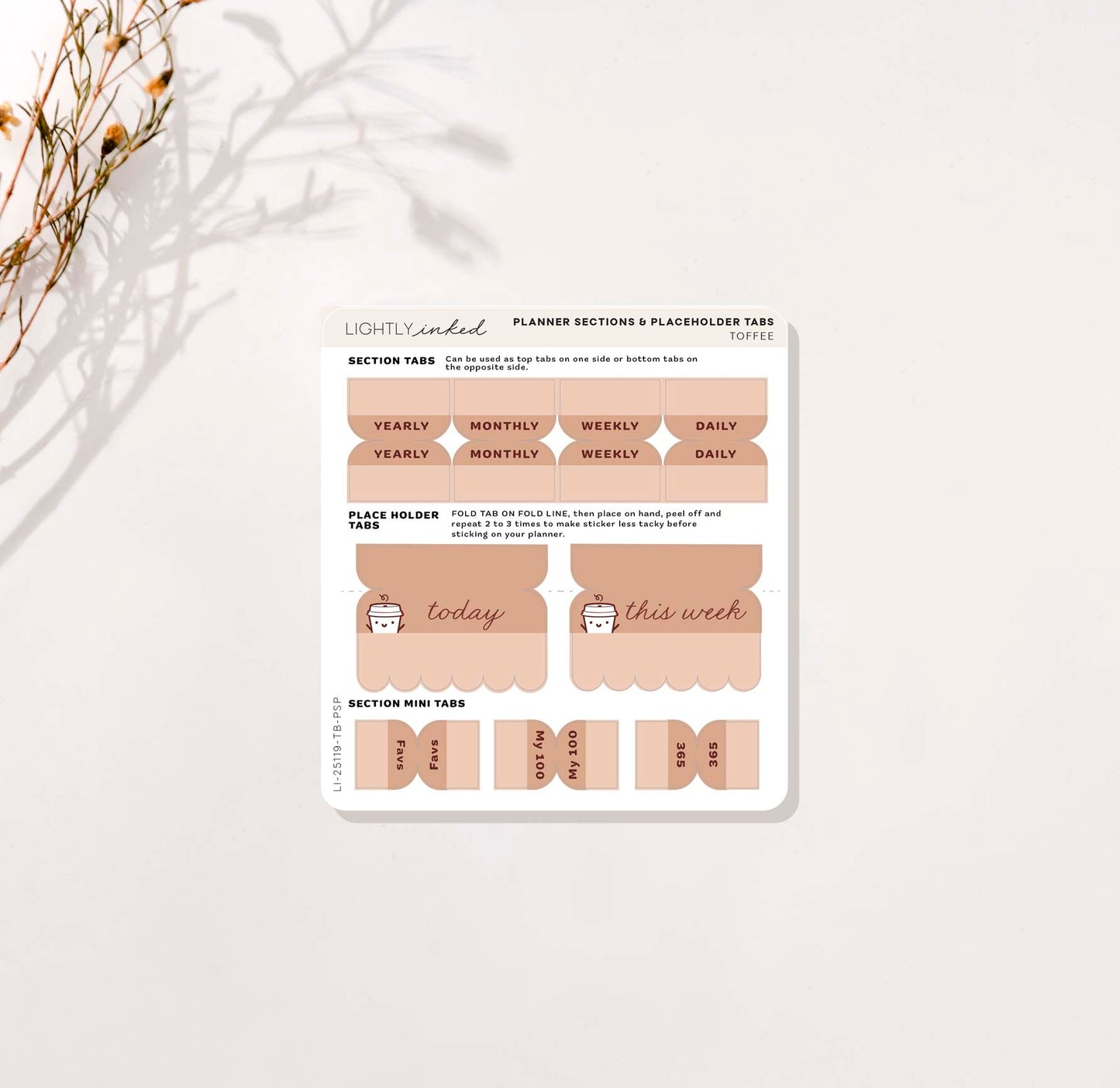 Cafecito - Planner Sections and Placeholder Tabs