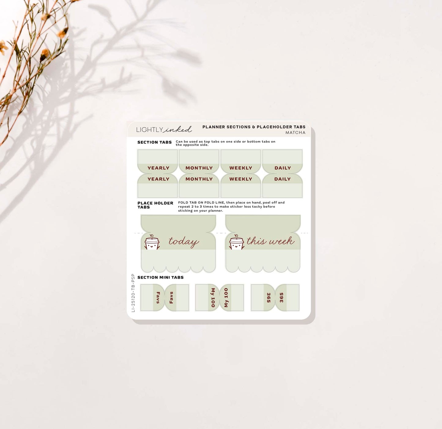 Cafecito - Planner Sections and Placeholder Tabs