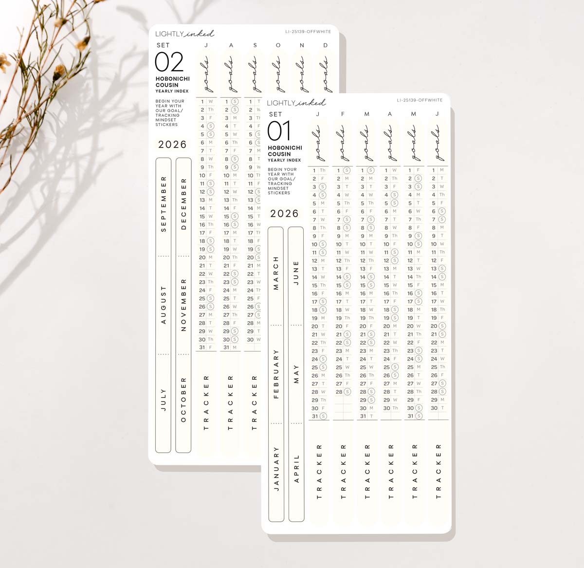 *NEW-Mindset 2026 Yearly Index set of 2- Hobonichi Cousin