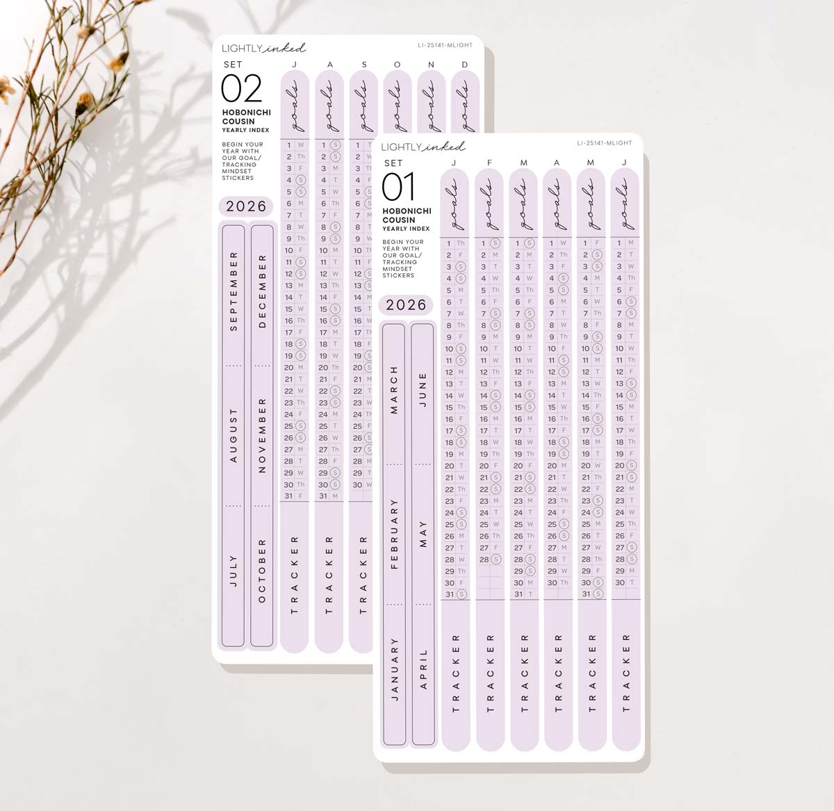 *NEW-Mindset 2026 Yearly Index set of 2- Hobonichi Cousin