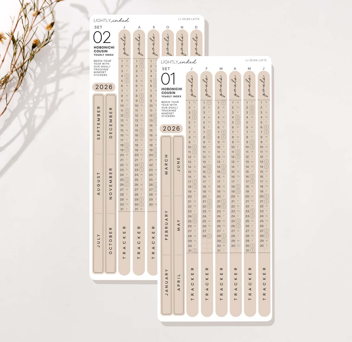 *NEW-Mindset 2026 Yearly Index set of 2- Hobonichi Cousin