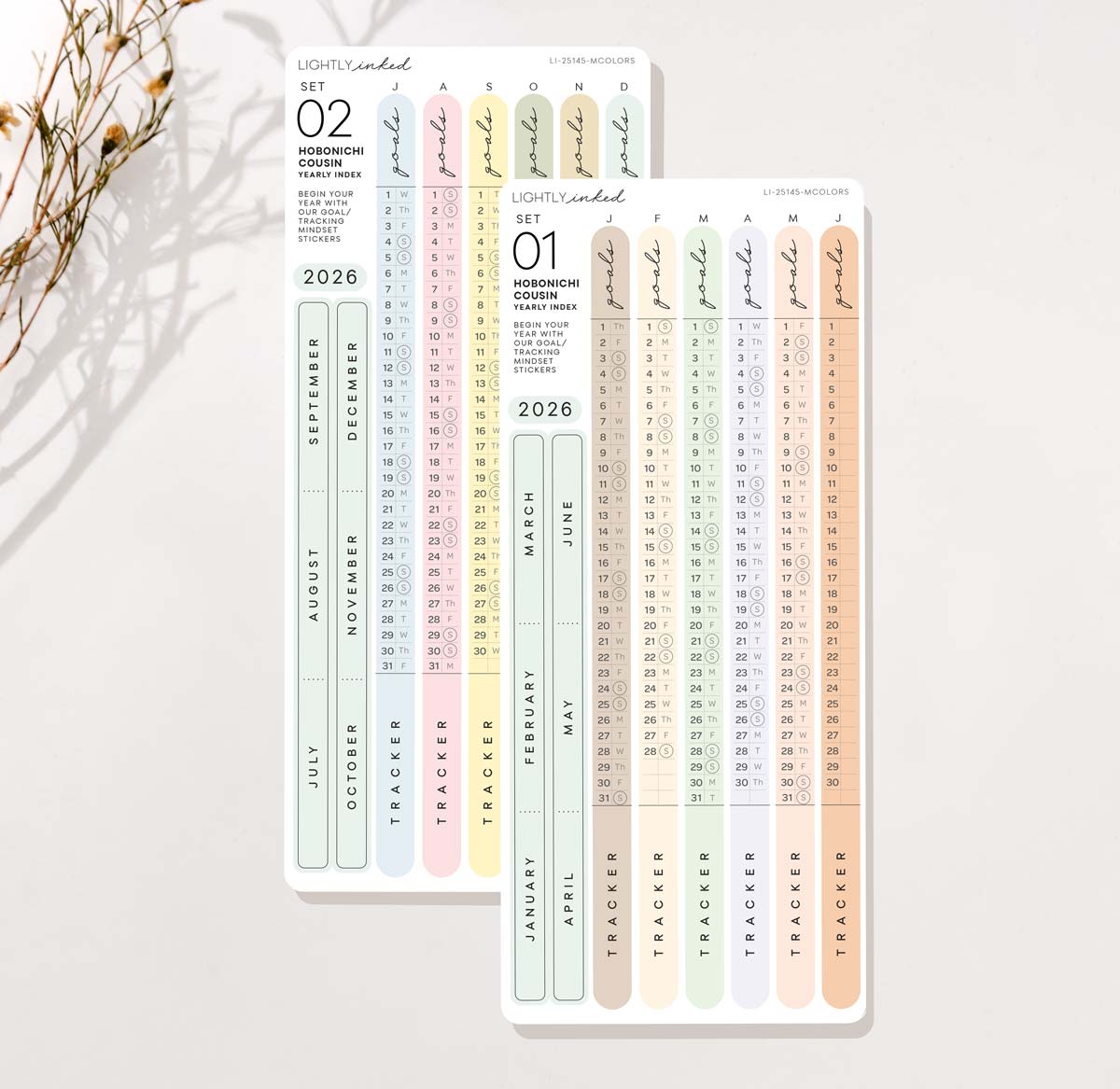 *NEW-Mindset 2026 Yearly Index set of 2- Hobonichi Cousin