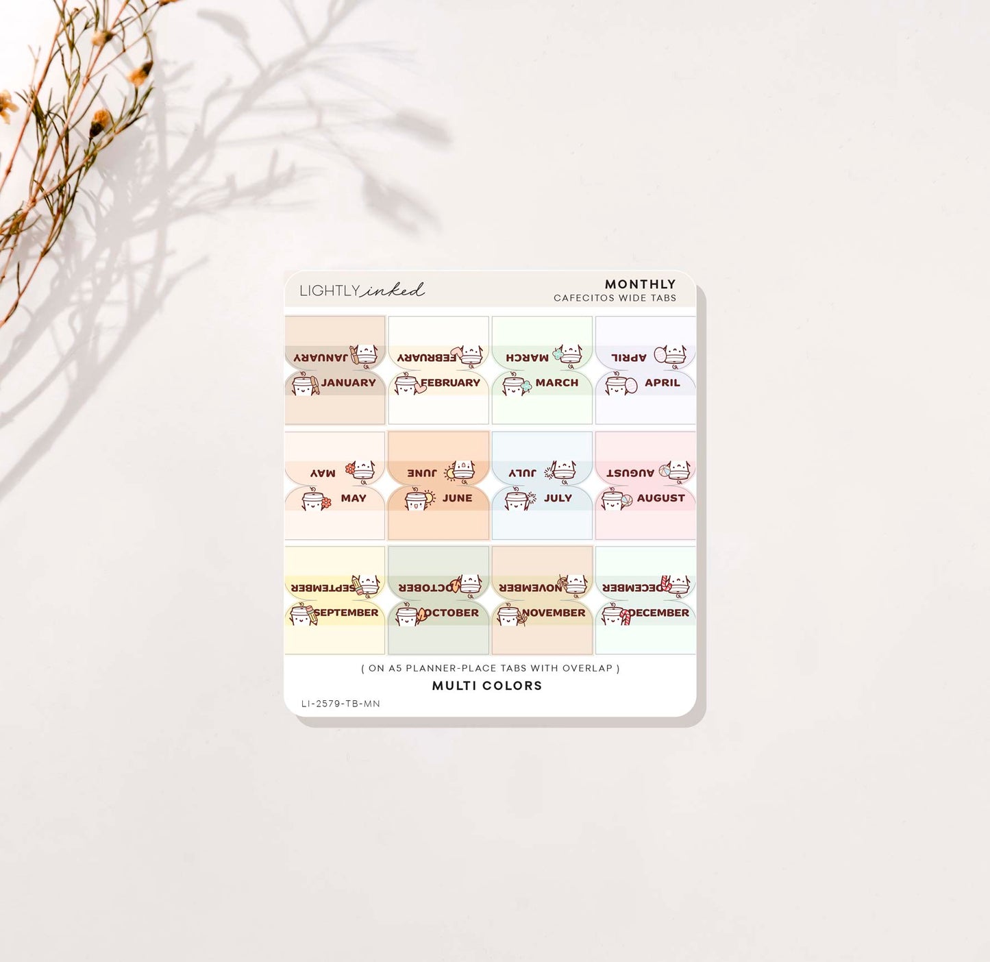 Monthly Tabs (Cafecito)- Wide