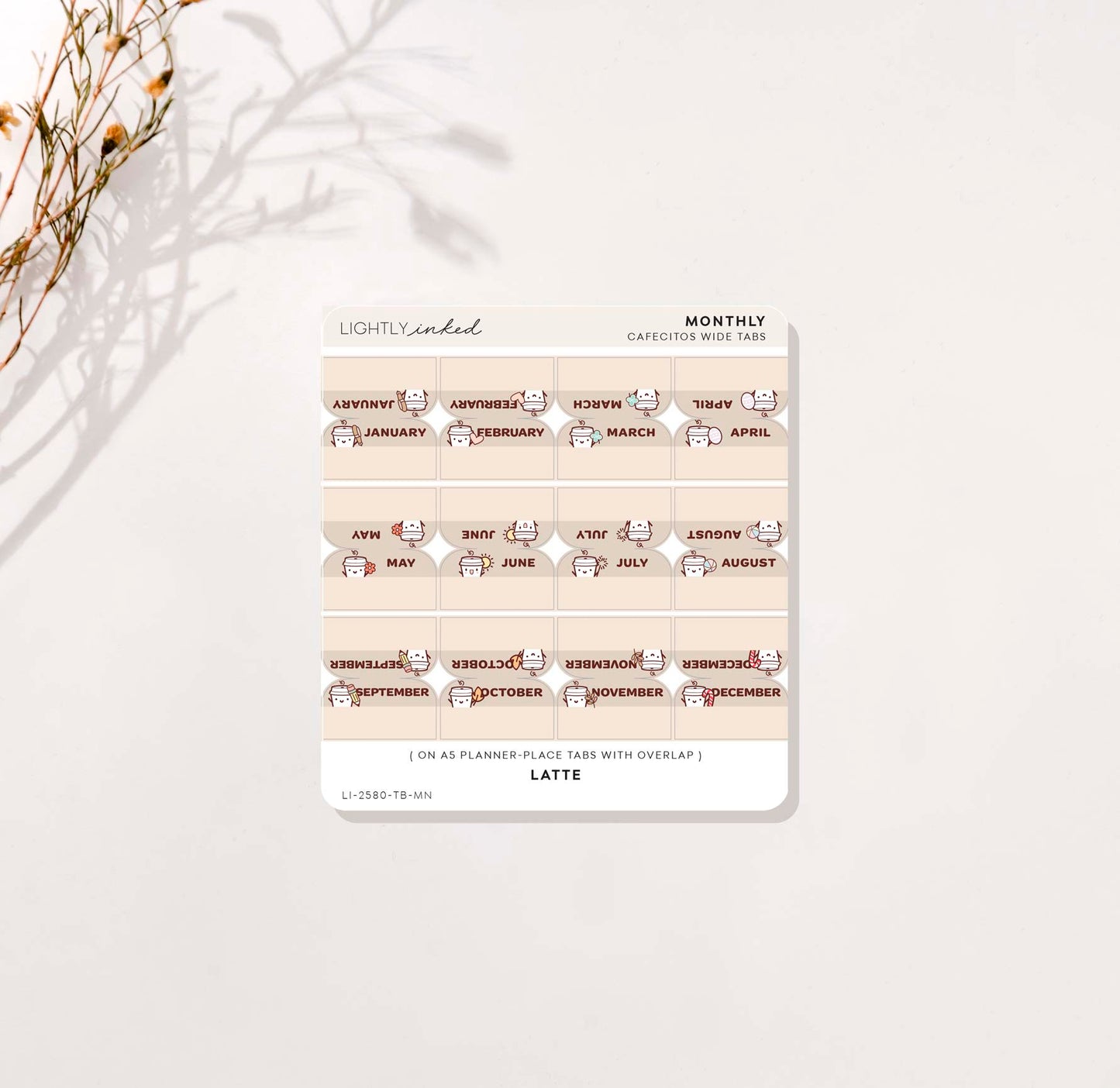 Monthly Tabs (Cafecito)- Wide