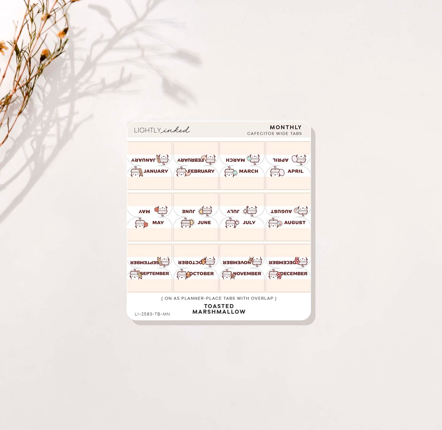 Monthly Tabs (Cafecito)- Wide