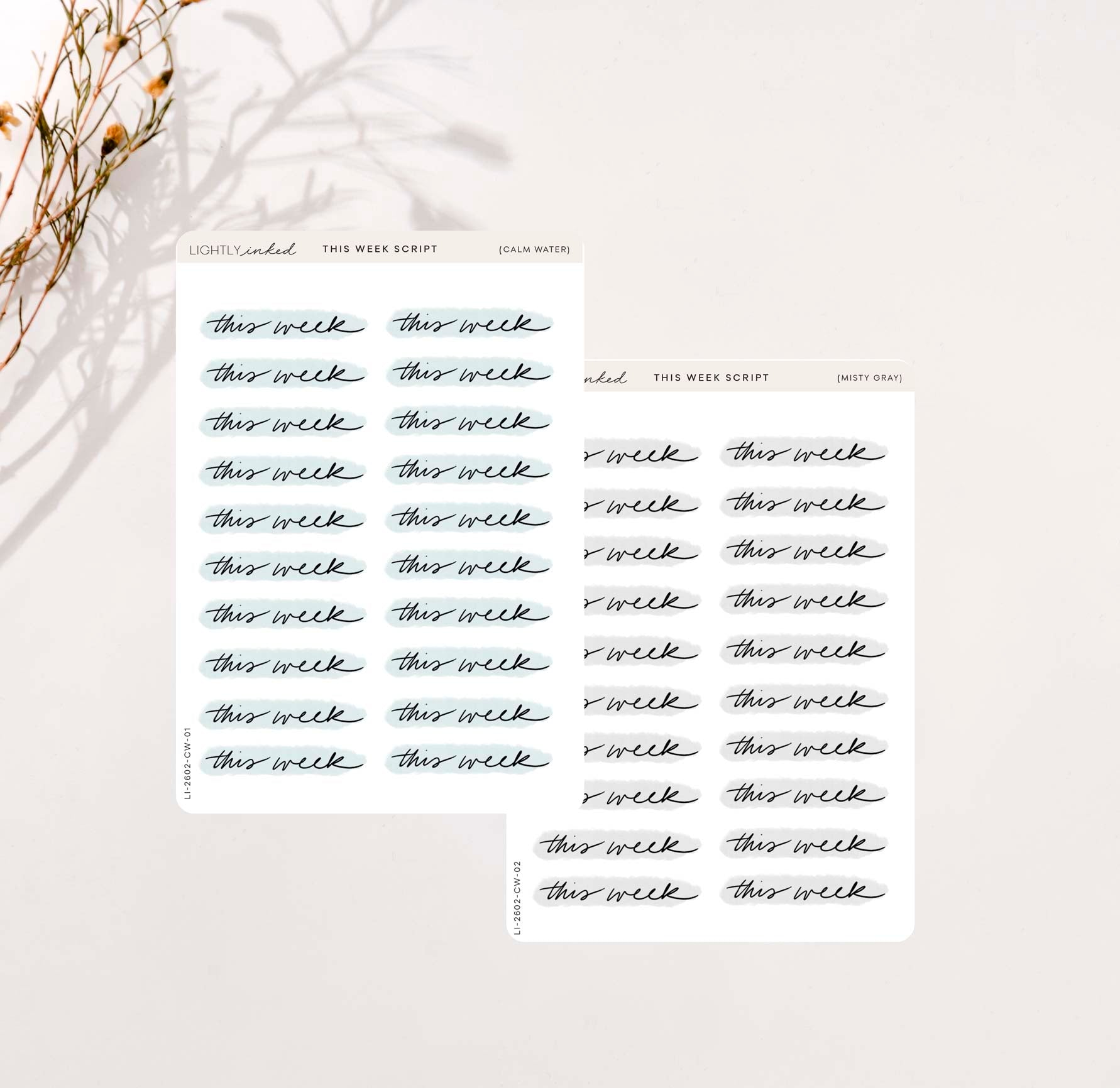 Inked Script This week - Script – Lightly Inked