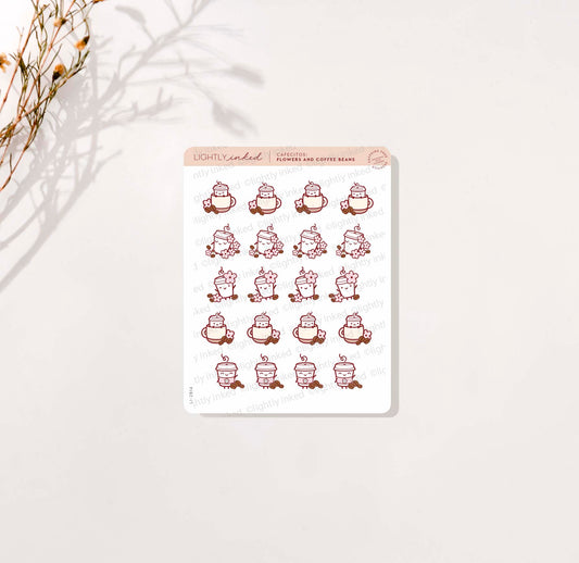 Cafecitos: Flowers and Coffee Beans