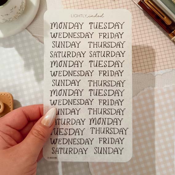 Serif-Days of the week-Journaling Stickers