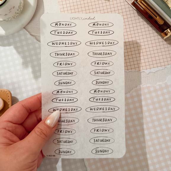 Circled Days of the week-Journaling Stickers