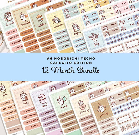 Cafecitos A6 Monthly Kit- Bunndle ( all 12 Months)