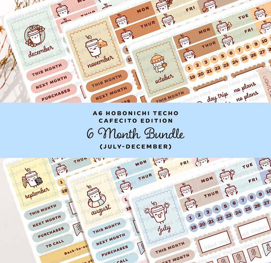 Cafecitos A6 Monthly Kit- Bundle ( all 6 Months-Jul-Dec )