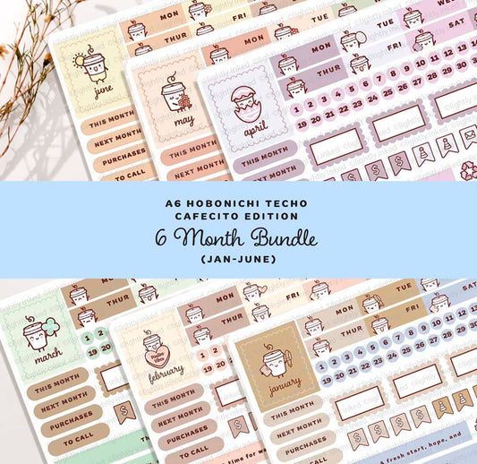 Cafecitos A6 Monthly Kit- Bundle ( all 6 Months, Jan-June )