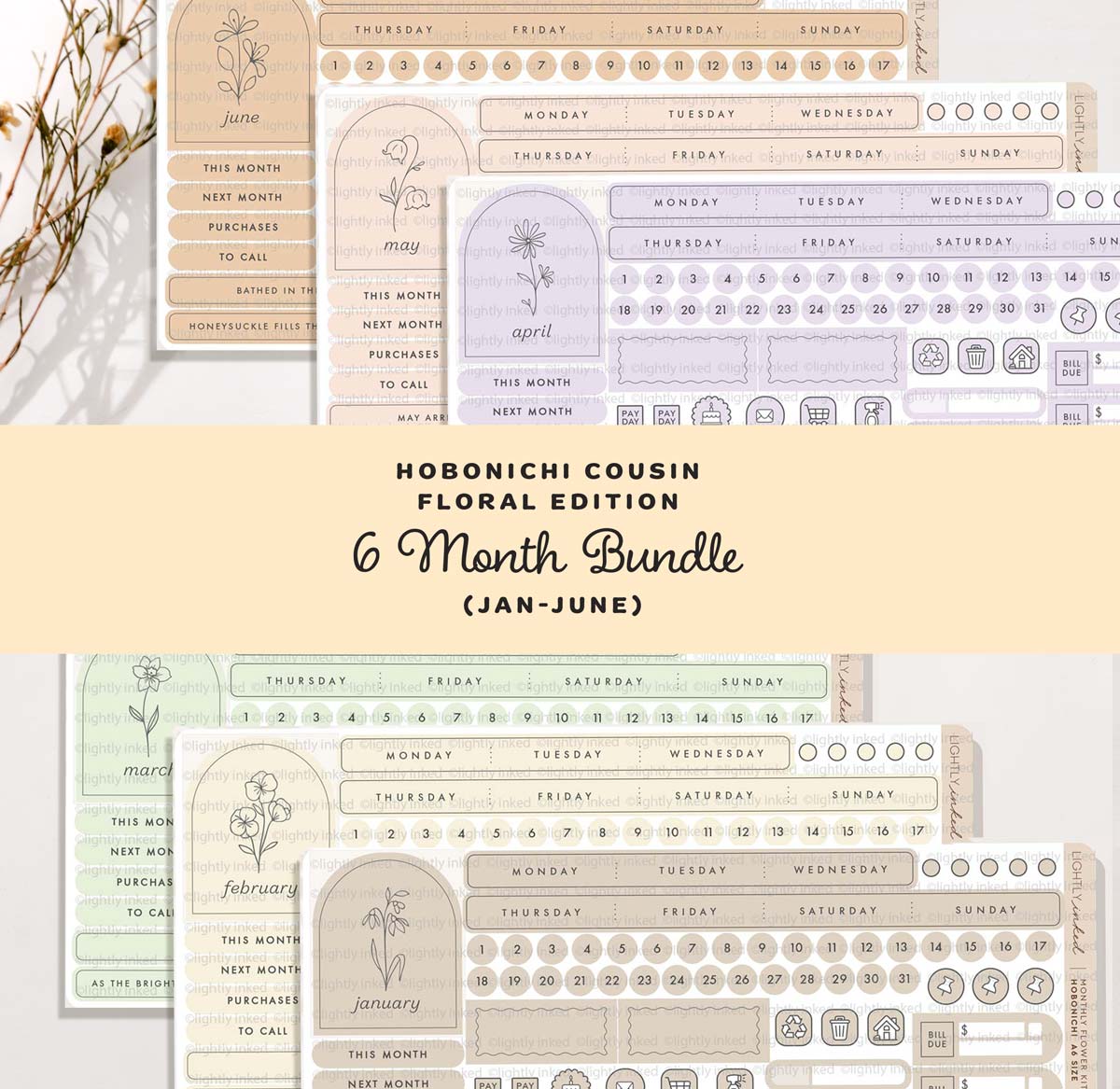 Monthly Flower Kit- Bundle ( all 6 Months-Jan-June)