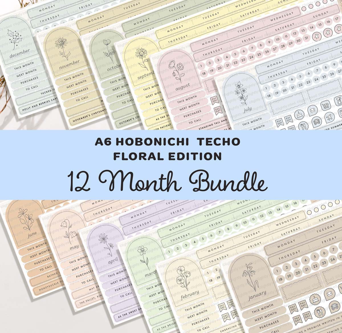 A6-Monthly Flower Kit- Bundle ( all 12 Months)